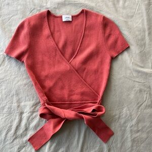 Orange Wilfred Tie Knit Top